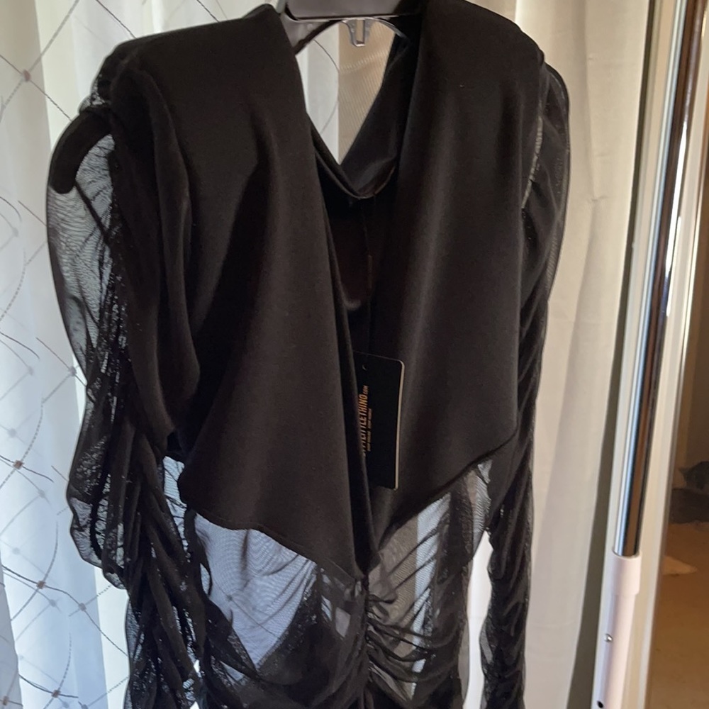 Black plunge jumpsuit
